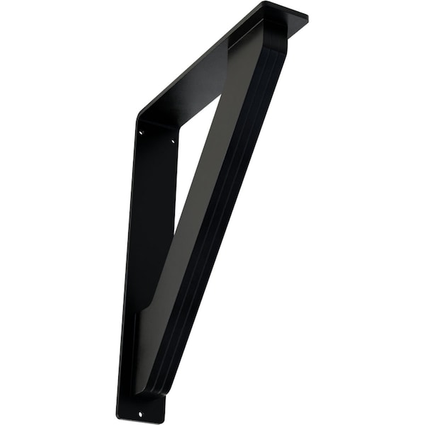 Ekena Millwork Traditional Wrought Iron Bracket, (Triple center brace), Powder Coated Black 2"W x 10"D x 12"H BKTM02X10X12TTR - main